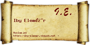 Iby Elemér névjegykártya